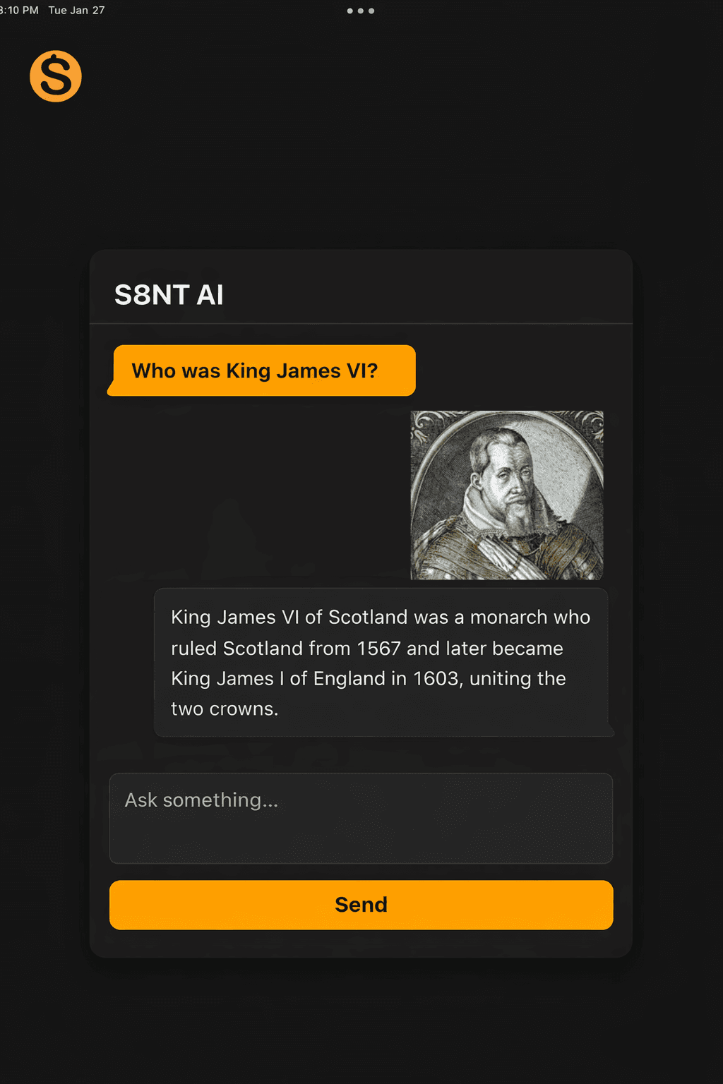 Example of S8NT AI chatbot