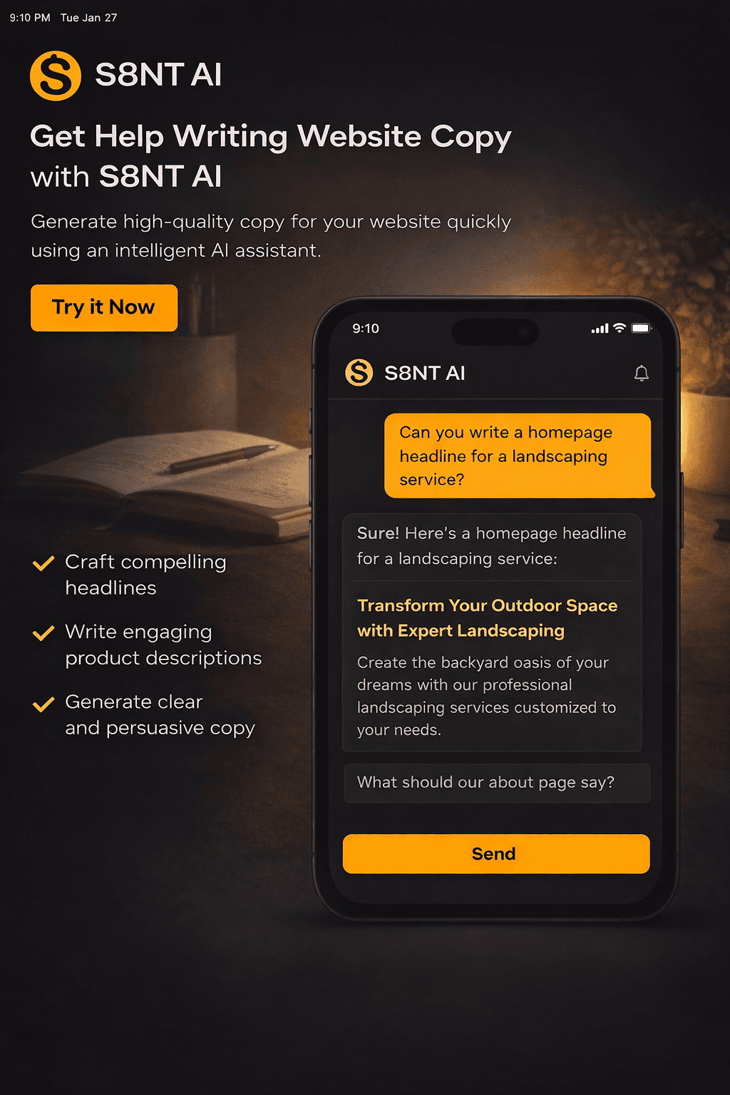 S8NT AI Website Copy Example